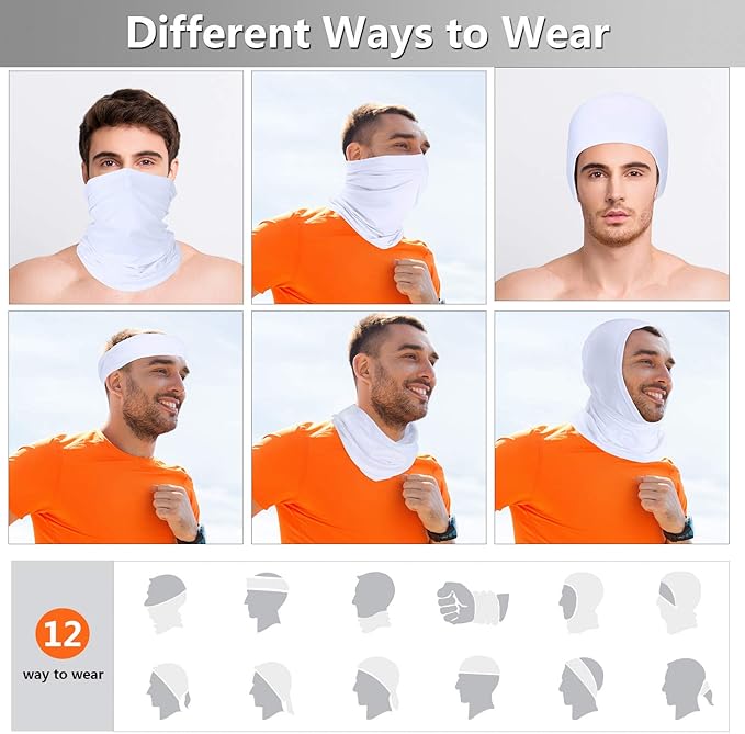 Geyoga Winter Face Mask for Men UV Protection Mask Sunscreen Breathable Windproof Neck Gaiters Scarf Fishing Cycling Running