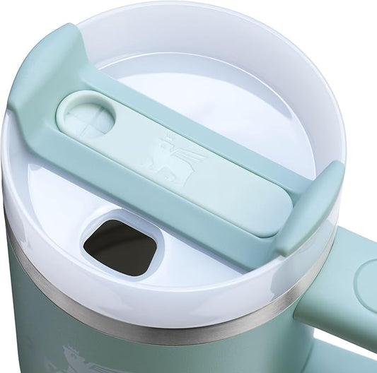 STANLEY Quencher H2.0 Tumbler with Handle and Straw 14 oz | Flowstate 3-Position Lid | Cup Holder Compatible for Travel | Insulated Stainless Steel Cup | BPA-Free | Seafoam