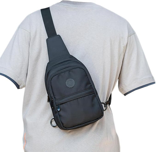 Sling Bag for men Small Crossbody Bags 5L Crossbody Sling Backpack Waterproof for Travel Hiking Commute (Black)
