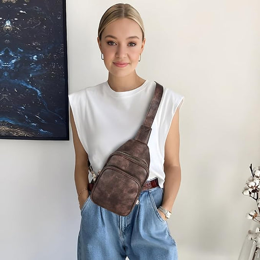 WESTBRONCO Small Sling Bag for Women Nylon Crossbody Sling Backpck Lightweight for Travel Casual Daily