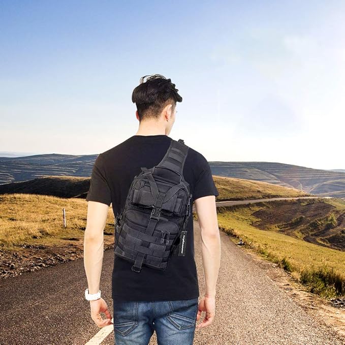 hopopower Tactical Sling Bag Pack Military Rover Shoulder Backpack EDC Assault Range Bag, Water-Resistant
