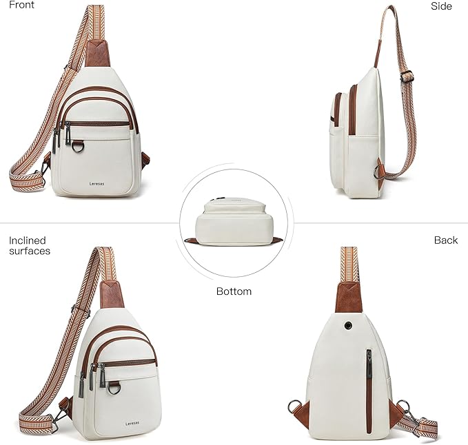 7L Sling Bag for Women Men Vegan Leather Crossbody Bags Fanny Pack Purse Backpack Over Shoulder Bag Travel Anti Theft