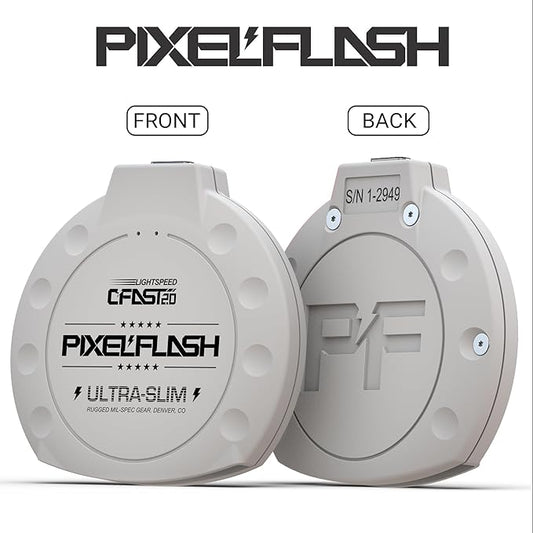 PixelFlash CFast 2.0 Card Reader USB C (White) - Memory Card Adapter with Cabled Type-C USB 3.1 Gen 2, Up to 10Gbps File Transfer, Ultra-Slim & Anti-Slip Rubber Shell, Compatible with Most Brands & OS