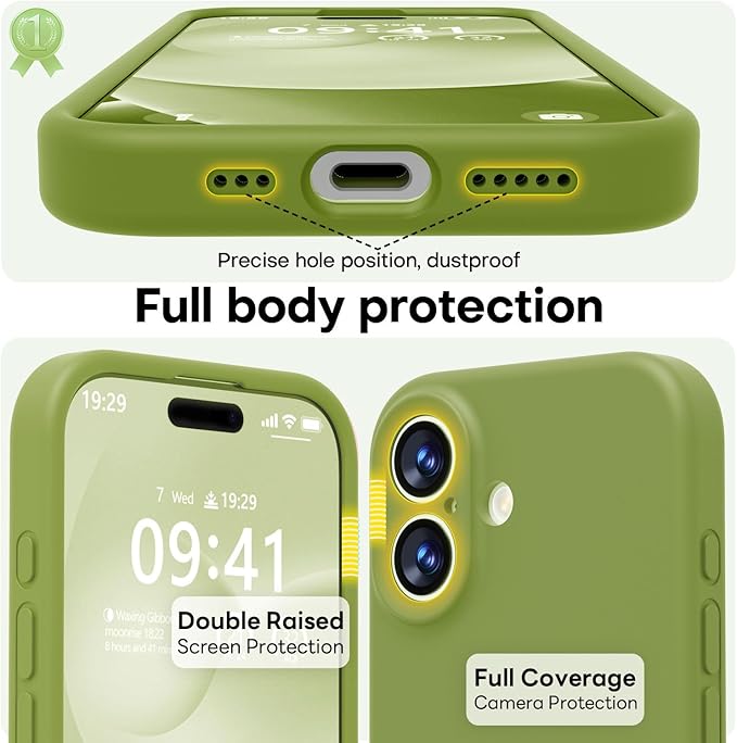 LOVE 3000 Designed for iPhone 17 Case, Premium Silicone [Compatible with Magsafe][Soft Anti-Scratch Microfiber Lining] Shockproof Protective Phone Case for Men Women 6.3", Cedar Green