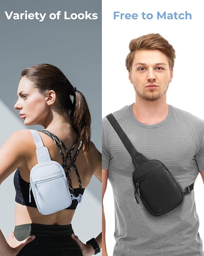 CHOLISS Small Sling Bag for Women and Men, Crossbody Bags Trendy Fanny Packs Chest Bag with Extended Strap