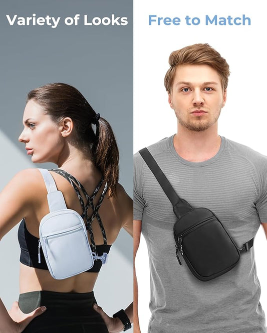 CHOLISS Small Sling Bag for Women and Men, Crossbody Bags Trendy Fanny Packs Chest Bag with Extended Strap