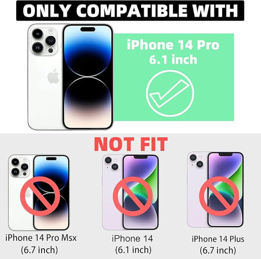 for iPhone 14 Pro Case Magnetic,Soft Cute Luxury Leopard Cheetah Pattern Plating Glitter Bling Phone Case Compatible with MagSafe Clear Shockproof Back Cover for Women Girl 6.1"-Green