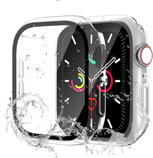 Waterproof Case for Apple Watch Series SE2 SE 6 5 4 40mm, Built-in Screen Protector with Tempered Glass [Touch Sensitive] Cover for iWatch S6/S5/S4/SE 40mm, Clear