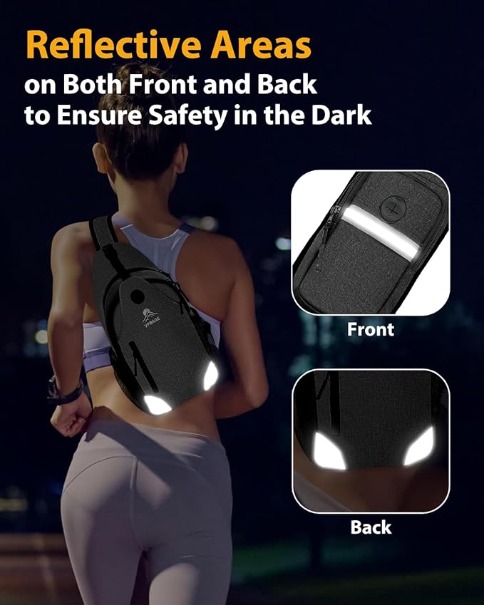 Sling Bag for Women, Crossbody Bag for Men, Cross Body Hiking Backpack, Travel Daypack, Chest Pack with Chest Phone Holder