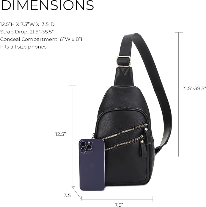 JESSIE & JAMES Jeannie Unisex Multi-Pocket Concealed Carry Sling Bag Crossbody Backpack Purse