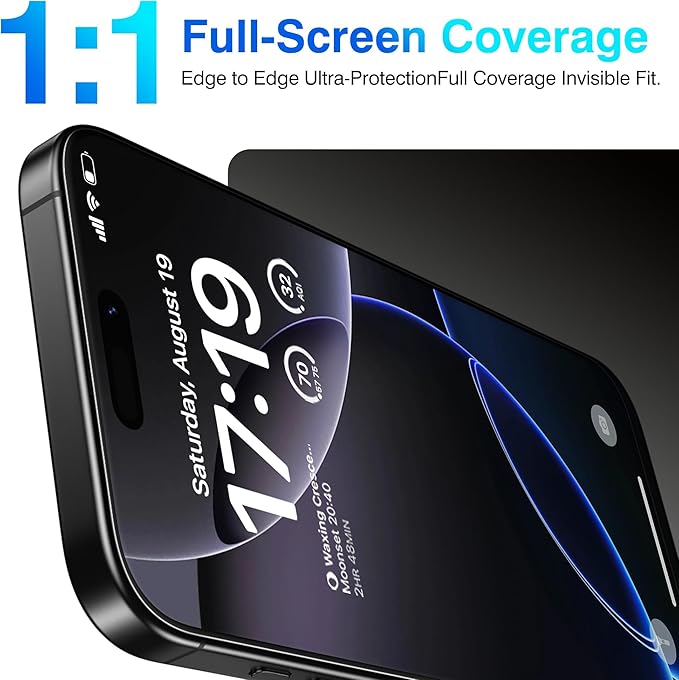 EZ-GLAZ- 4 Pack for iPhone 16 Pro Screen Protector [6.3"] With 2 Pack Camera Lens Protector, 9H+ Hardness 12FT Military Grade Shatterproof Scratch Resistant Durable Tempered Glass Film with Flawless Fit Kit, HD Clear