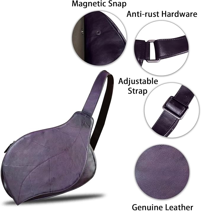 IVTG Genuine Leather Sling Bag for Women Vintage Real Leather Sling Backpack Fashion Shoulder Crossbody Bags Chest Bags