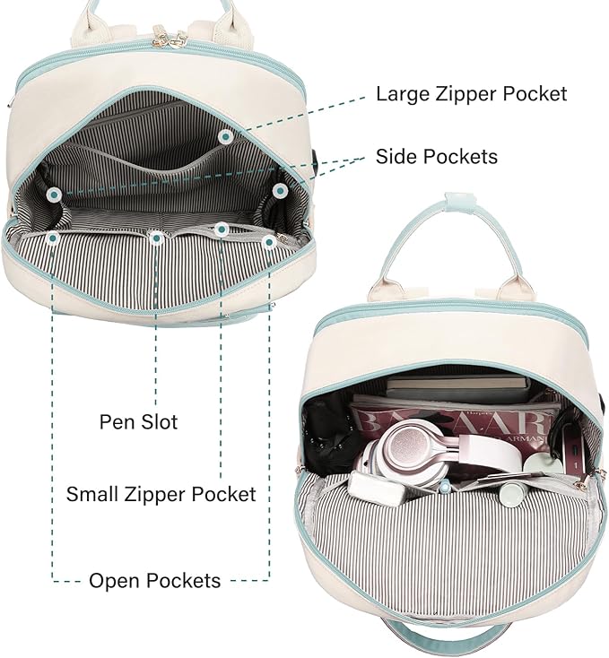 LOVEVOOK Laptop Backpack for Women 15.6 Inch Laptop Bag with USB Port, Fashion Waterproof Backpacks Teacher Nurse Stylish Travel Bags Vintage Daypacks for College Work