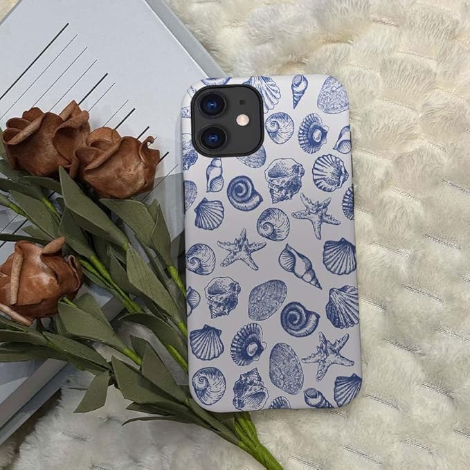 DAIZAG Case Compatible with for iPhone 11,Cute Blue Seashell Phone Case for iPhone 11 for Girl Women Boy Men