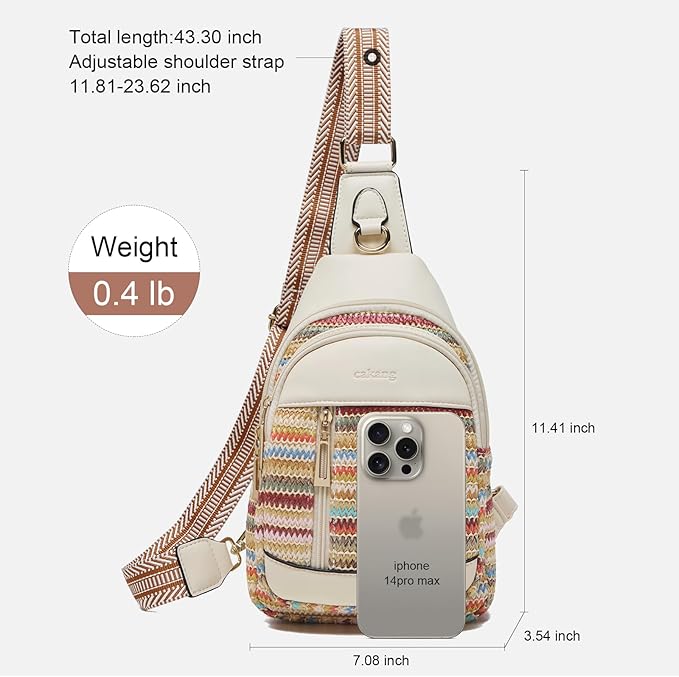 Womens Sling Bag Crossbody Bags for Women Vegan Leather Sling Backpack Daypack Fanny Pack Crossbody Purse Travel