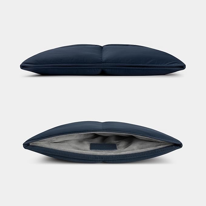 Comfyable Puffy Laptop Sleeve 15 Inch 16 Inch, Quilted Puffer Laptop Carrying Case, Pillow Pouch Compatible for MacBook Air 15 in M4 2025 & MacBook Pro 16 in M4 2024, Dark Blue