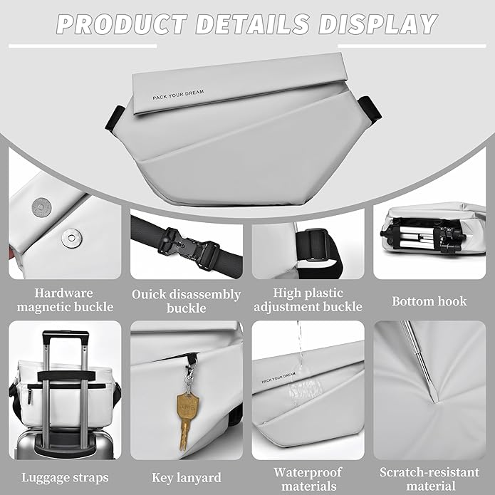 FSD.WG Cross-body bag Shoulder bag Sling Backpack and Crossbody Bags for Men fit 12" iPad Casual Daypack