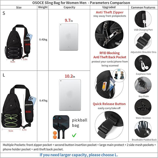 Crossbody Bags for Men and Women, RFID Anti Theft Zipper Sling Bags for Special Occasions.