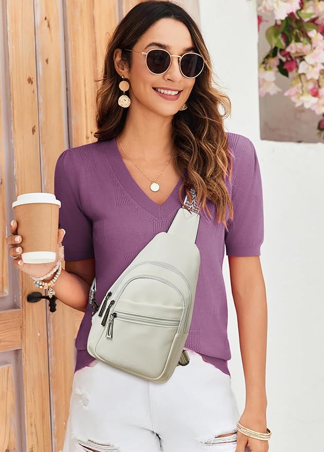 Sling Bag Crossbody Bags for Women Small Cross Body Bag Fanny Packs Chest Sling Purse for Daily Travel Leisure Sport