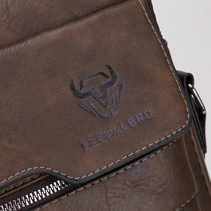 Shoulder Bag for Men Crossbody Bags Leather Sling Bag Messenger Bags with Multiple Pockets Business Outdoor