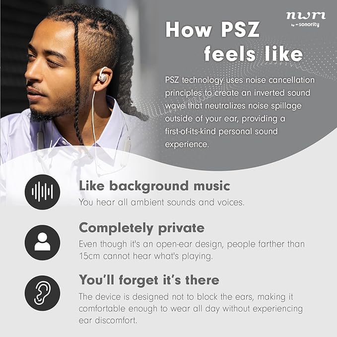 nwm NTT Sonority Wireless Open-Ear Speakers (Neckband) with PSZ Technology MBN001 Dark Brown