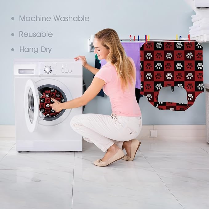 BeeGreen Christmas Reusable Grocery Bags with Zipper Storage Pouch 6 Pack Dogs Reusable Shopping Bags Bulk with Elastic Band Foldable-Machine Washable Christmas Gifts Tote Bags