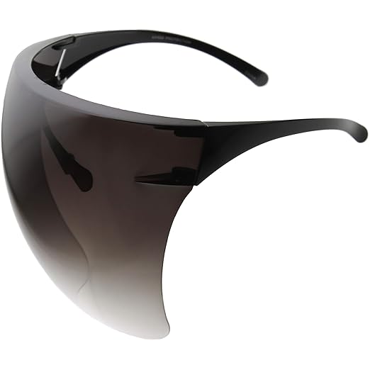 zeroUV - Protective Face Shield Full Cover Visor Glasses/Sunglasses (Anti-Fog/Blue Light Filter) (Smoke/Fade)