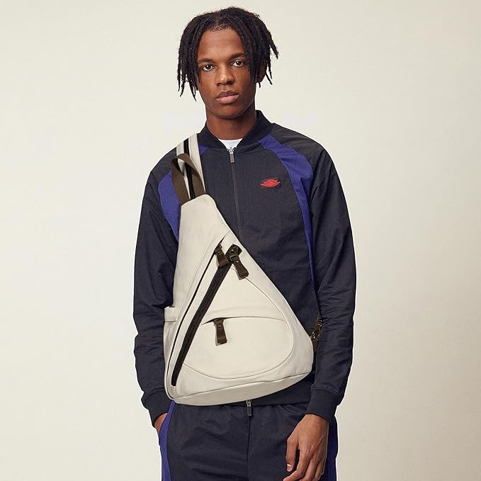 KL928 Canvas Sling Bag - Small Crossbody Backpack Shoulder Casual Daypack Rucksack for Men Women(Large Version)