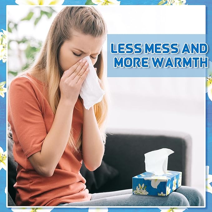 Yinder 12 Packs Facial Tissue Box 1560 Sheets Soft Facial Tissue Box for Fall Halloween Christmas 2 Ply 130 Sheets Disposable Travel Tissues Bulk for Car Household Kitchen(Beautiful Lily)