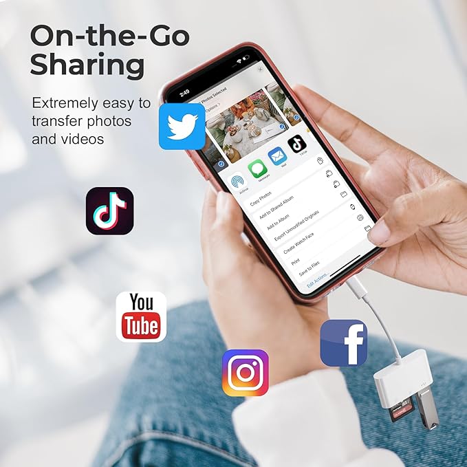 3-in-1 USB C Card Reader, SD/microSD/TF Memory Card Adapter, Compatible for Phone 15/16 Pro, Android, Pad, MacBook, Laptop