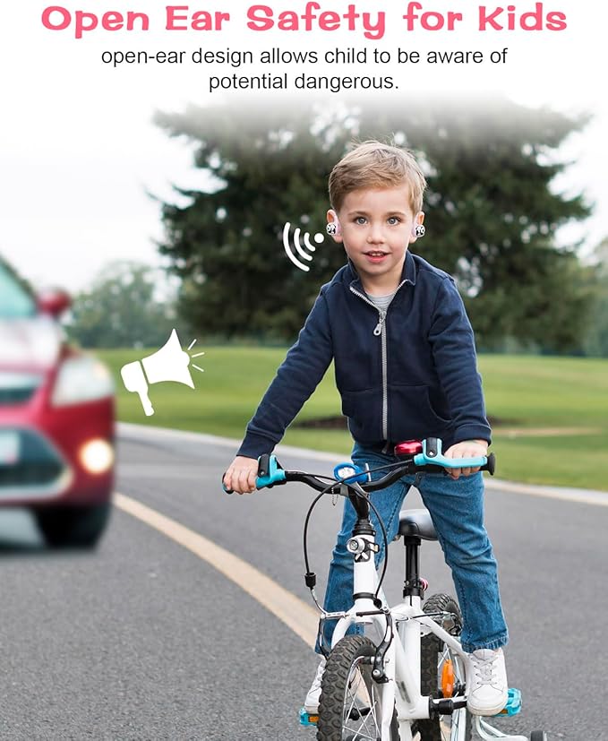 BANIGIPA Kids Headphones, Open Ear Headphones w/Cute Panda, Wireless Bluetooth 5.4 Headset w/Mic for Home School Traveling, 13g Ultra-Light Comfort, Protection Hearing, IPX4 Waterproof, 10H Playtime