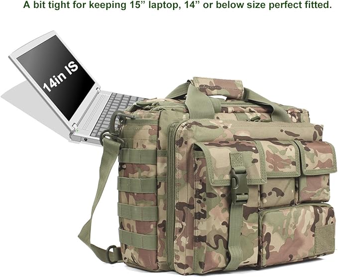 Tactical Briefcase, 15" Men's Messenger Bag Military Briefcase for Men