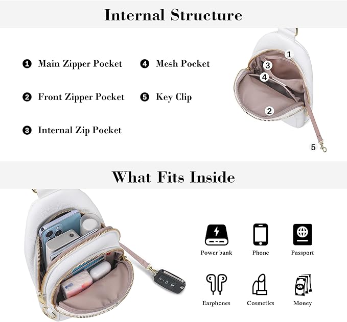 Haytijoe Crossbody Bags for Women Leather Sling Bag Anti-theft Cross Body Bag Travel Sling Purse Chest Bags Fanny Packs