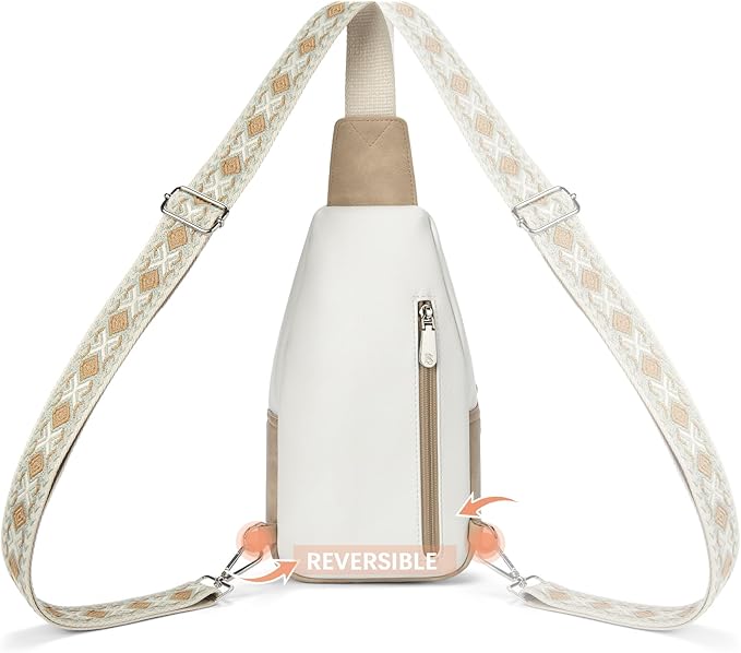 BOSTANTEN Sling Bag for Women Leather Crossbody Bag Vintage Cross Body Purse for Travel with Guitar Strap, Bohemian Style