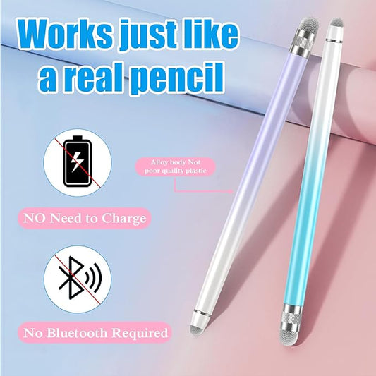 2PCS Stylus Pens for Touch Screens,Stylus Pen for iPhone/iPad/Tablet Android/Microsoft Surface,Compatible with Touch Screens(Purple/Blue)