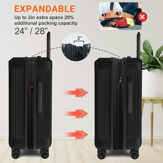 Verdi Hardside Expandable Luggage Set Carry-On/Checked Suitcase with Spinner Wheel