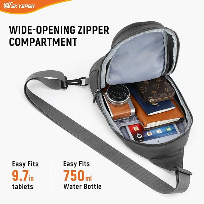 SKYSPER Sling Bag RFID Crossbody Sling Backpack Travel Cross Body Bag Shoulder Sling Daypack