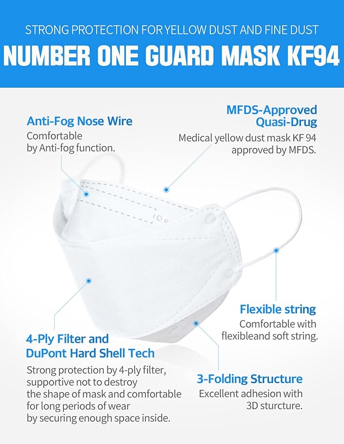 HAPPYDAY A Set of 25 Packages Made in KOREA KF94 White Face Mask for Adult