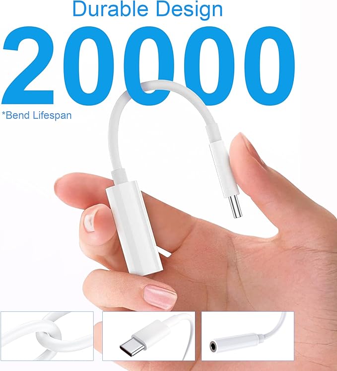USB C to 3.5mm Female Headphone Jack Adapter 2 Pack, Type C to Aux Audio Dongle Cable Cord Compatible with iPhone 15 16 Series, Pixel, Galaxy S23/S22/S21 Ultra Headphone Adapter