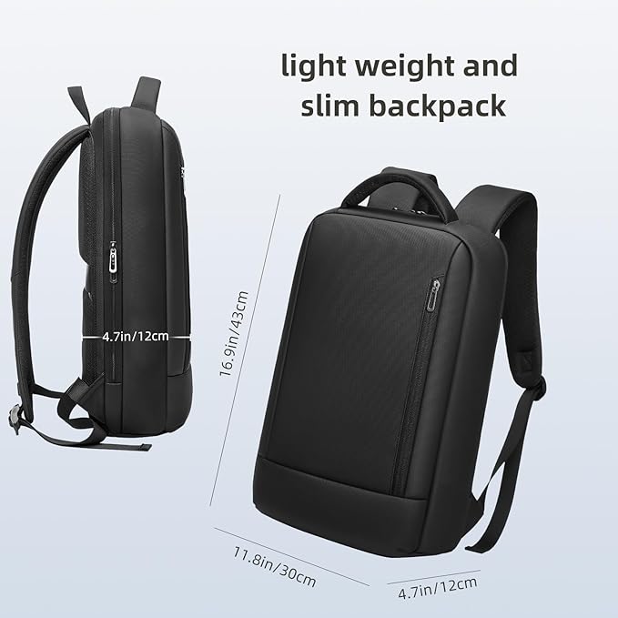 Slim Laptop Backpack for Men, Fits 15.6 inch Notebook, Waterproof Business Backpack Ideal for Working, Commuting, Daily