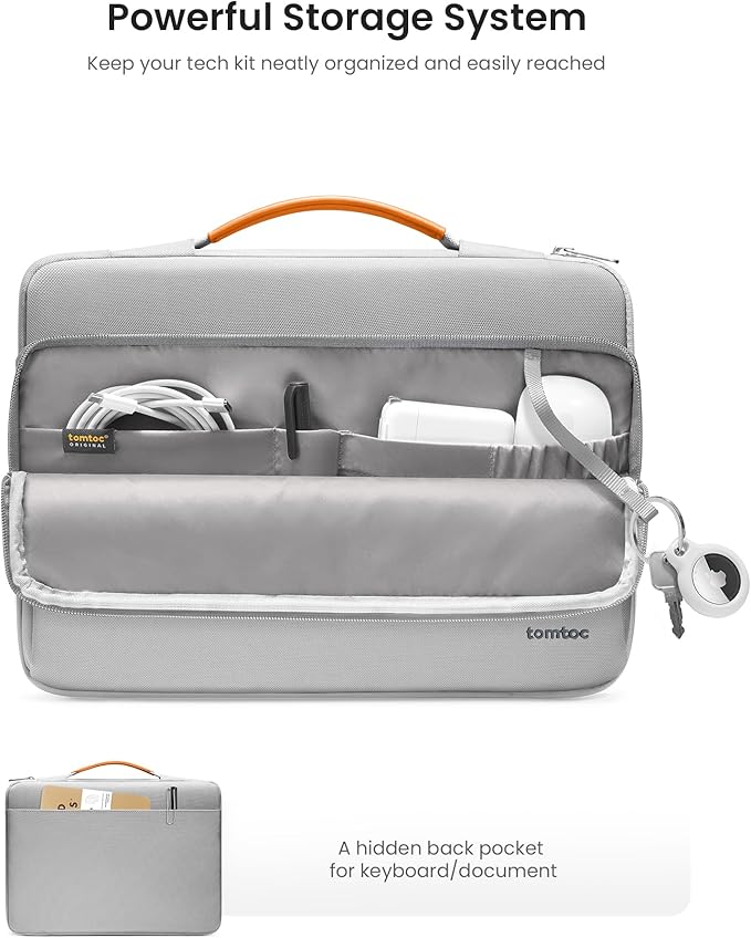 tomtoc 360 Protective Laptop Carrying Case for 2025 13-inch MacBook Air M4/A3240 M3/A3113 M2/A2681 M1/A2337, MacBook Pro M2/A2686 M1/A2337, iPad Pro M4 & iPad Air M3, Water-Resistant Laptop Bag