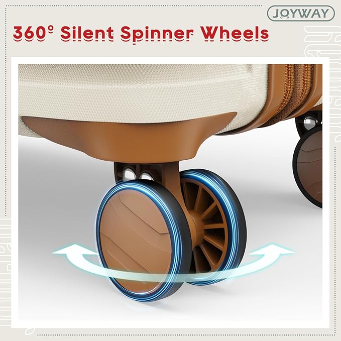 Joyway 28 Inch Luggage with Spinner Wheels, Lightweight Hard Shell Large suitcase, 3 Piece Luggage Sets with TSA Lock, White