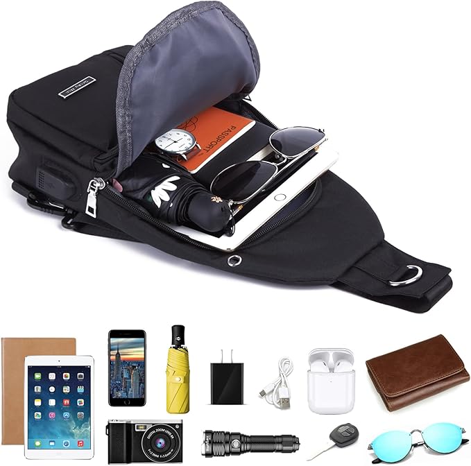 Seoky Rop Small Sling Bag Crossbody for Men Women One Strap Shoulder Cross Body Bag Sling Backpack for Travel