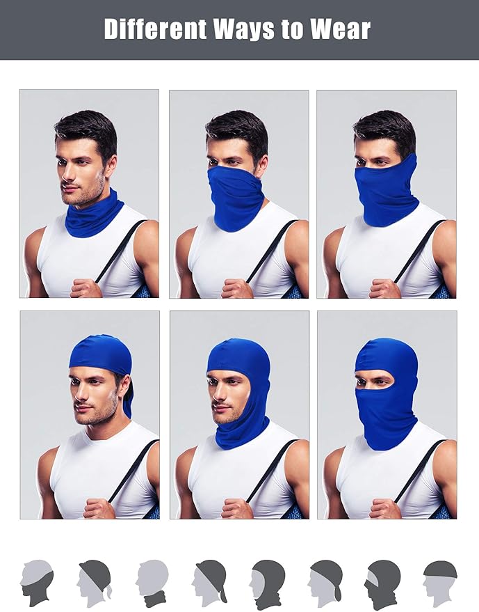 SATINIOR 9 Pcs Ski Mask Men Balaclava Pasa Montañas para Hombre Hood Protection Full Face Cover Cooling Neck Gaiter Bandana