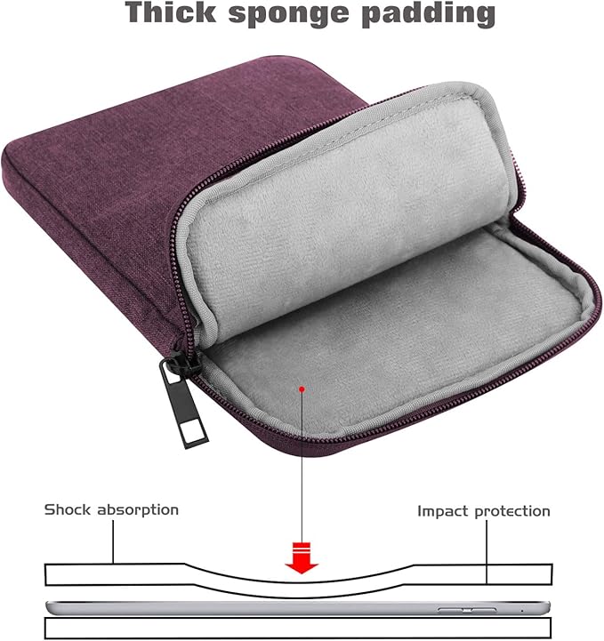MoKo 9-11 Inch Tablet Sleeve Bag Carrying Case Fits New 11inch iPad Air M3, iPad A16 2025, iPad Pro 11 M4, Air 5/4/3, iPad 10/9/8th Gen, Tab S8/S9 11", Purple