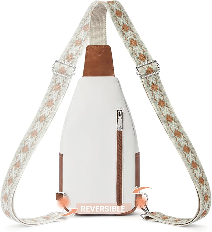 BOSTANTEN Sling Bag for Women Leather Crossbody Bag Vintage Cross Body Purse for Travel with Guitar Strap, Bohemian Style