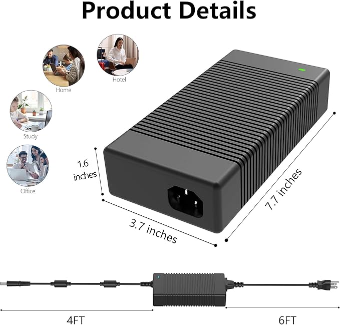330W 16.92A 19.5V LA330PM190 AC Charger for Dell G15 G16 5530 7630 7620 Alienwar Area-51m X51 M18x X17 M17 DA330PM190 DA330PM111 LA330PM160 Gaming Laptop Power Supply Adapter Cord
