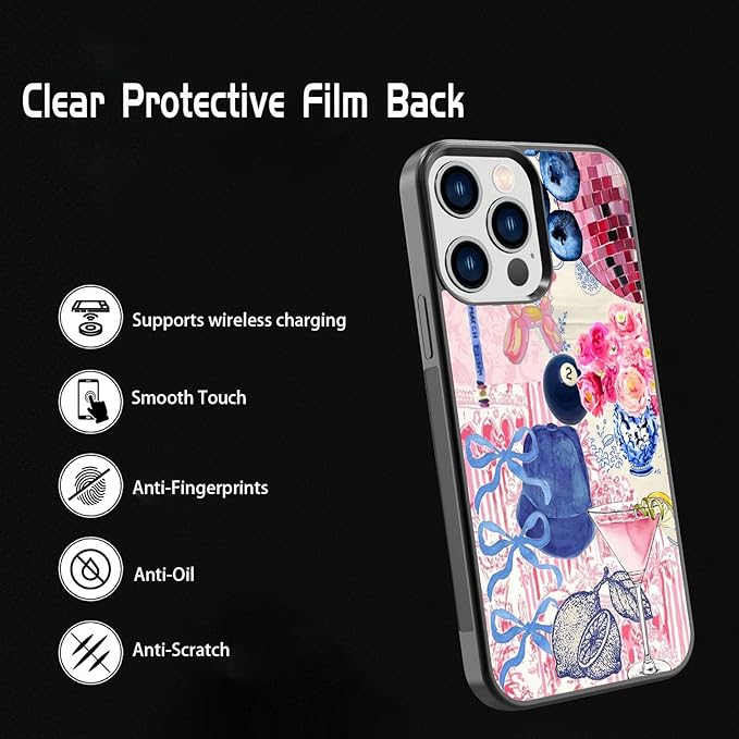 Aesthetic Collage Shockproof Protective Trendy Preppy Phone Case for iPhone 12 Pro Max Cute Flower Bow Cover