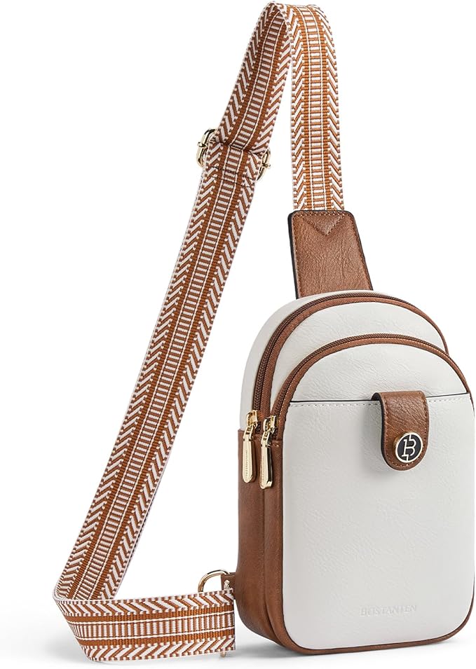 BOSTANTEN Small Sling Bag Crossbody Bags for Women Trendy Crossbody Purse Leather Chest Bag