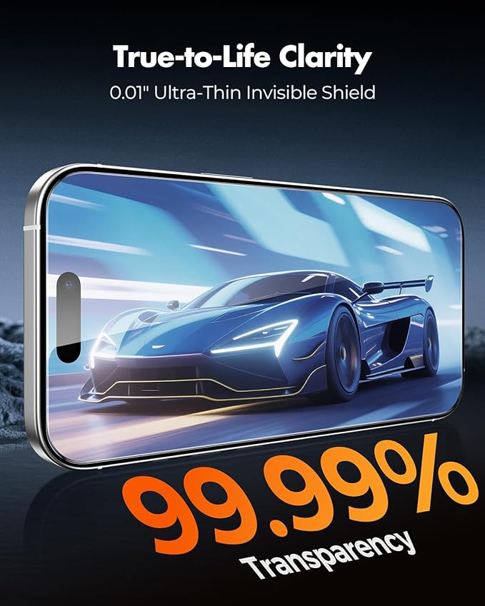 UNBREAKcable 2+2 Pack for iPhone 16 Pro Screen Protector & Lens Protector 【Military-Grade】【Easy Install】【Efficient Night Shot】9H+ Shatterproof Tempered Glass Film,Bubble-Free&Anti-Fingerprint ,Case Friendly-6.3 inch